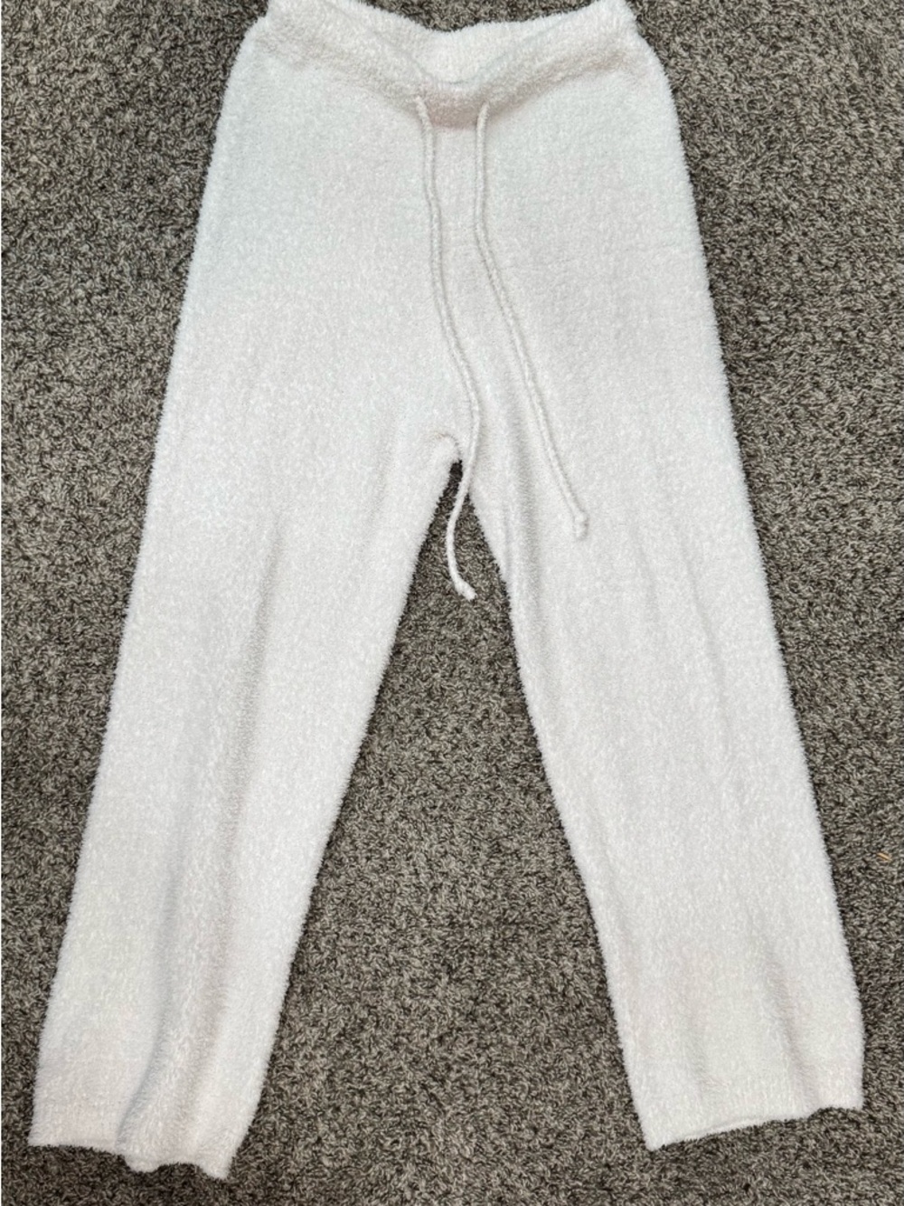 Cozy White Plush Lounge Pants - Women's Pajama Bottoms